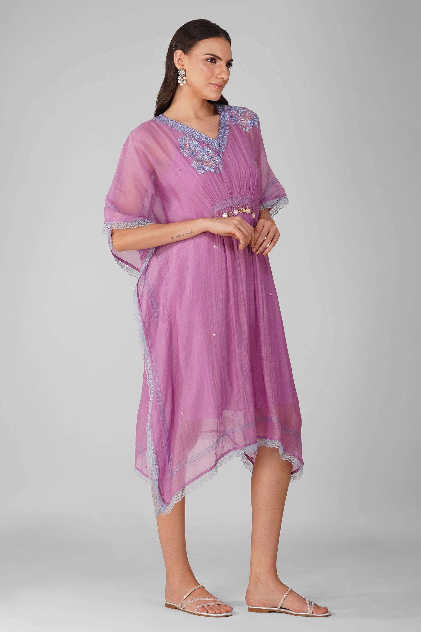 Starry Rose Gathered Kaftan