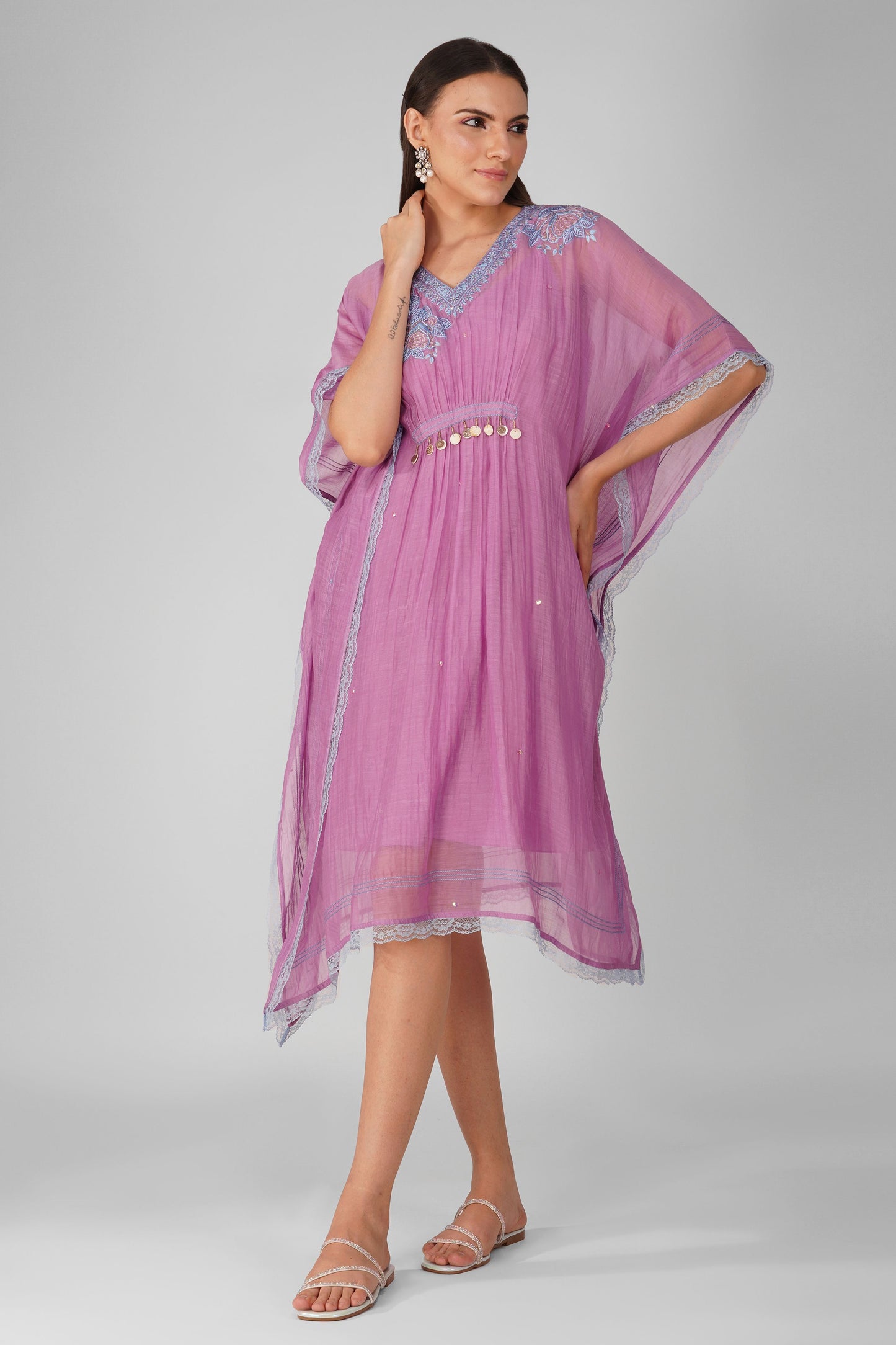 Starry Rose Gathered Kaftan