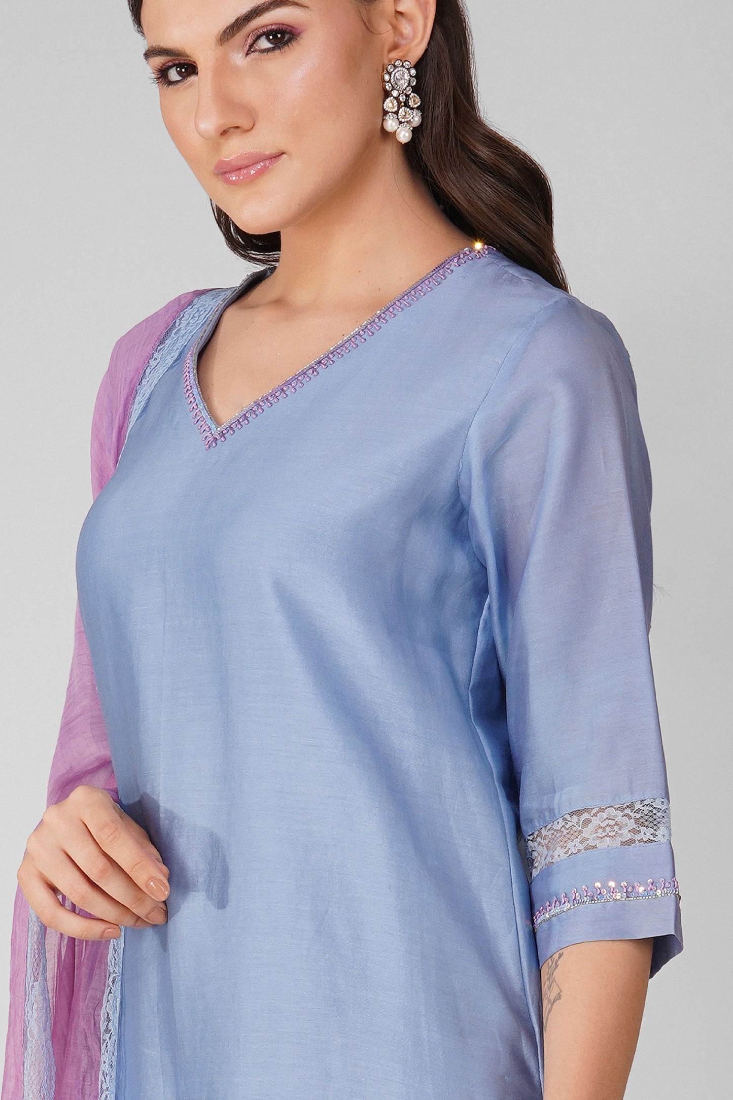 Starry Border Kurta Set