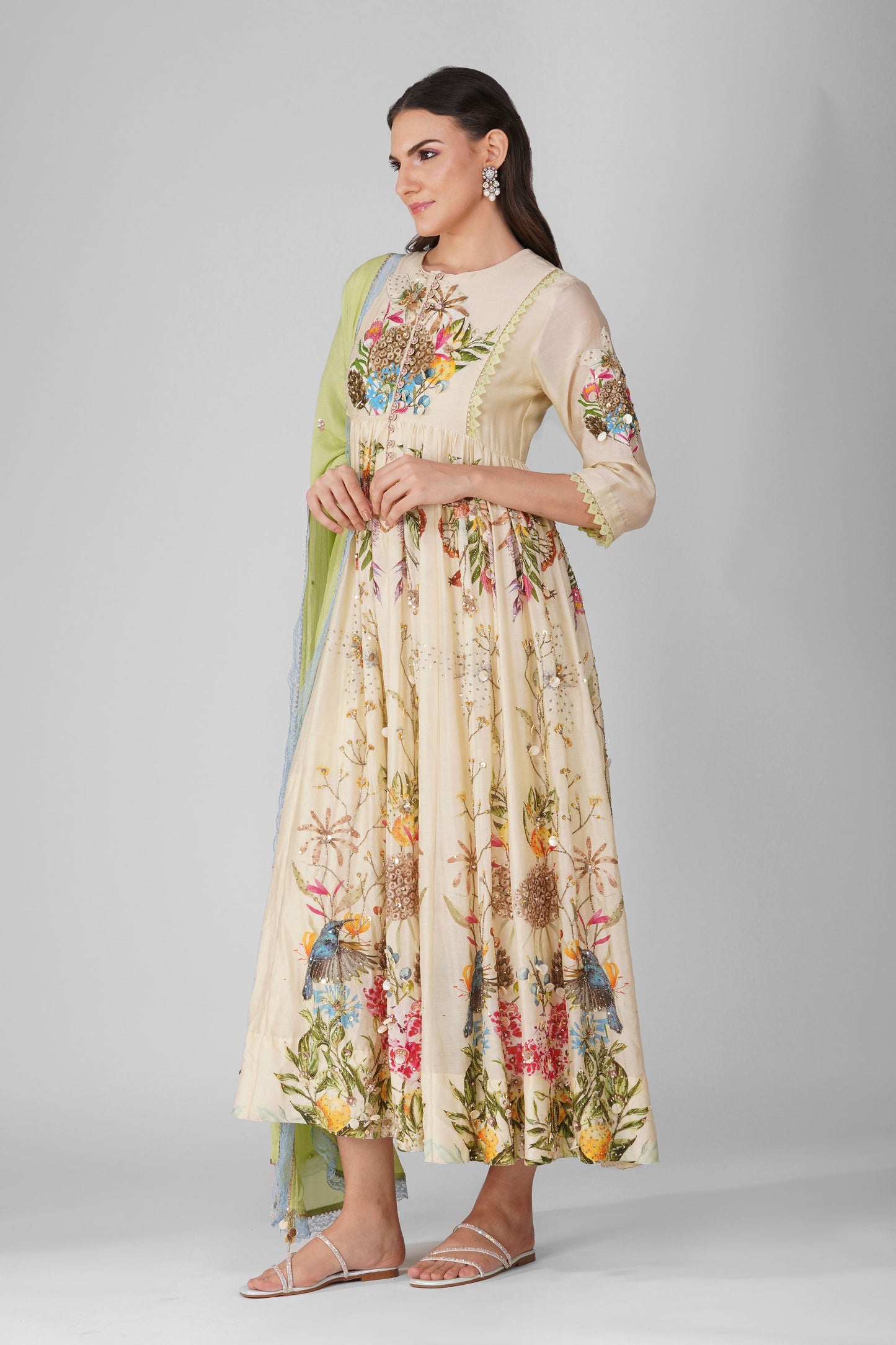 Sky Garden Printed Anarkali Set