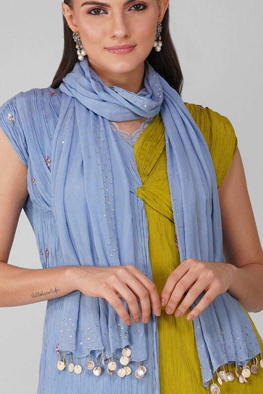 Cosmic Flower Knotted Kurta and Garara Set