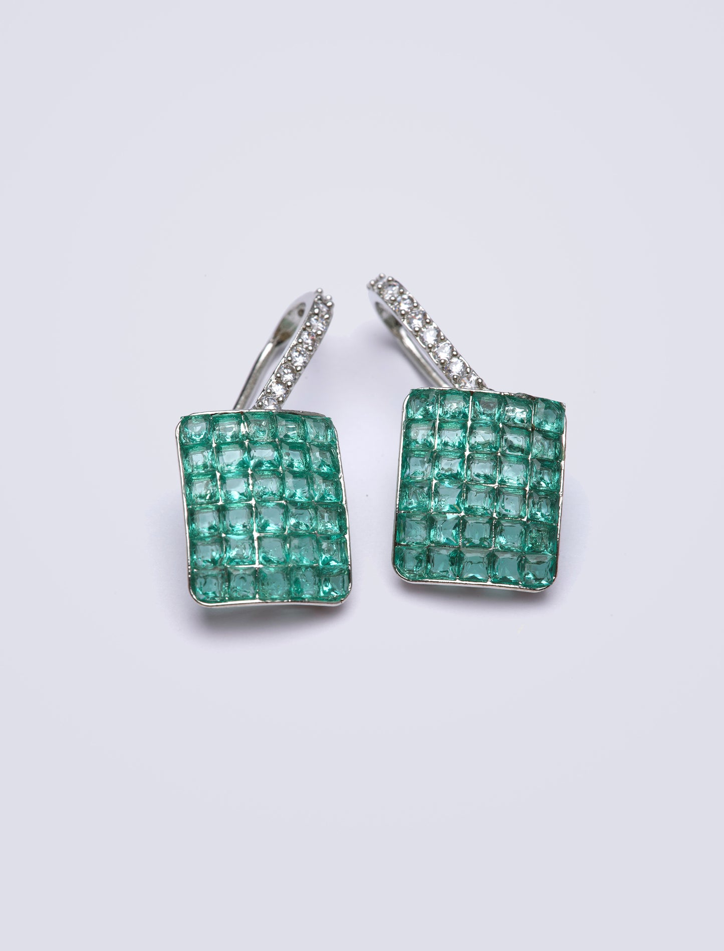 Light Green Crystal Dangle Earrings