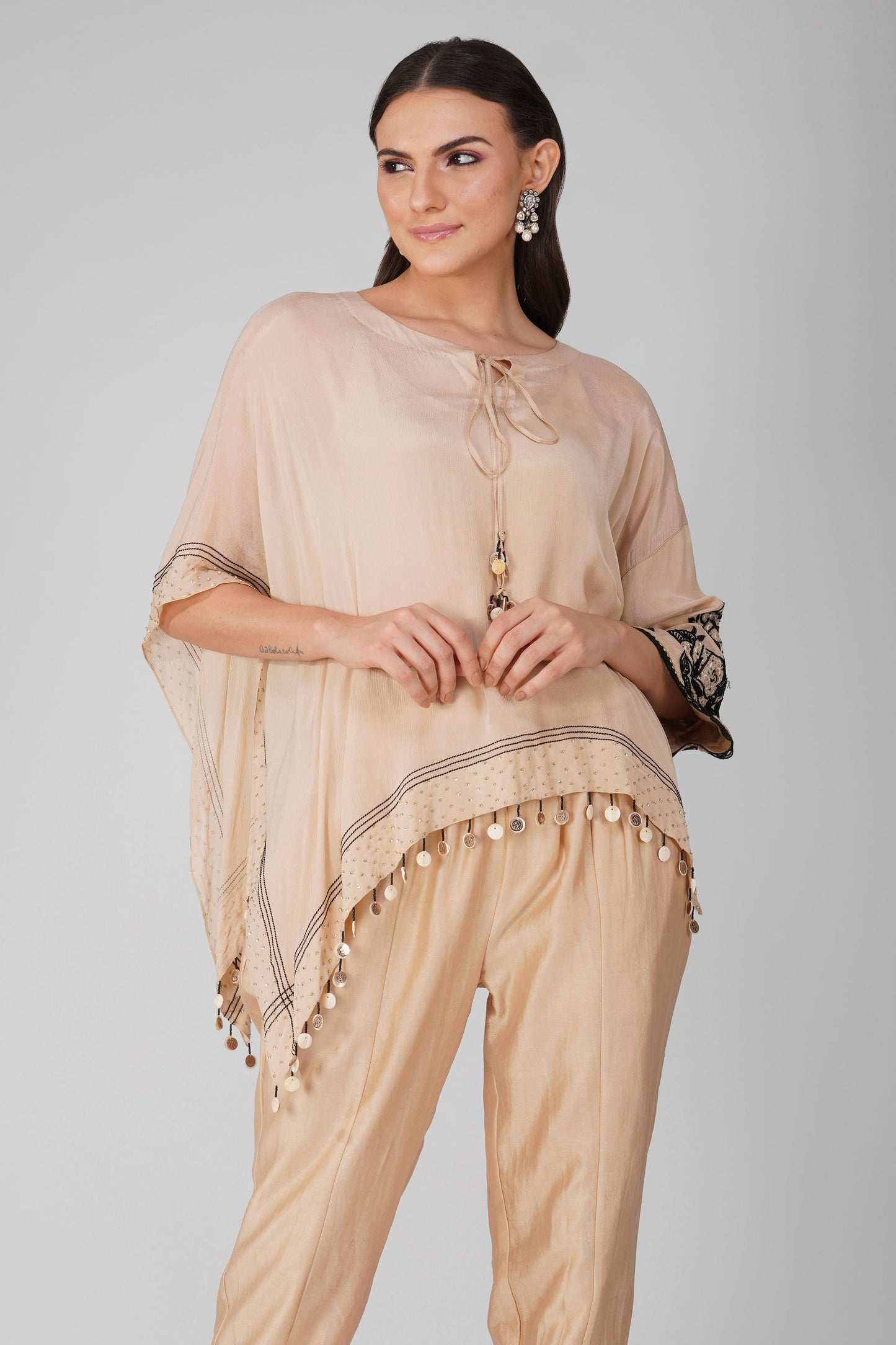 Starry Rose Asymmetric Cape Set