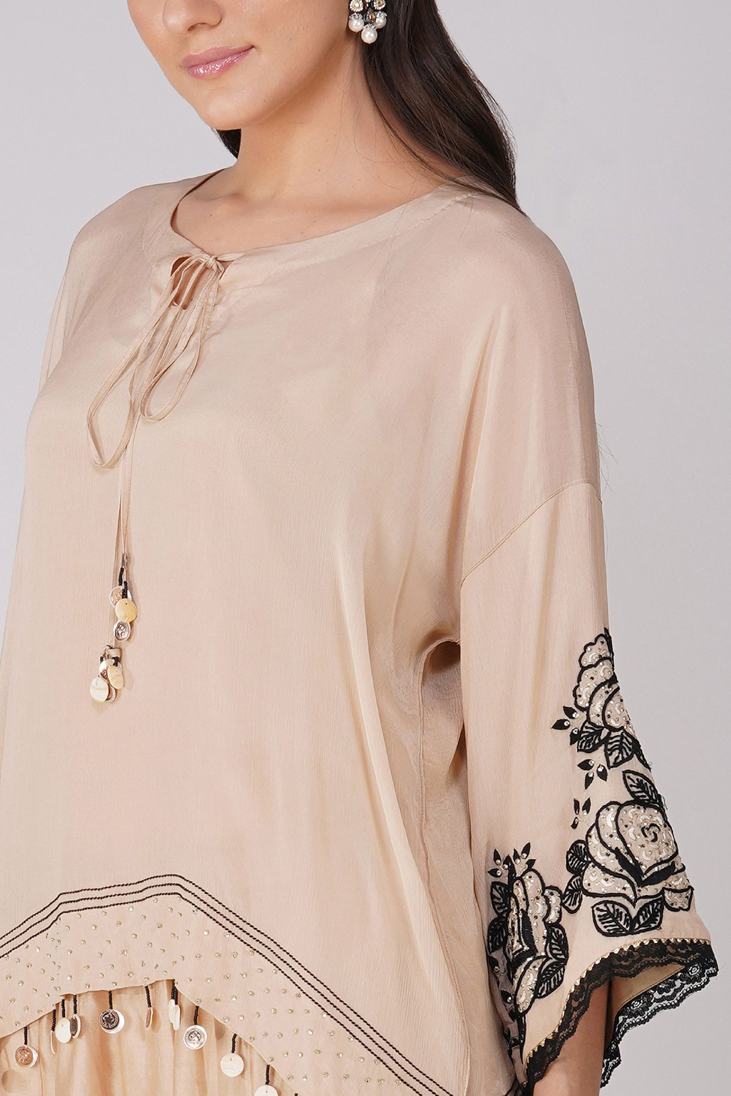 Starry Rose Asymmetric Cape Set