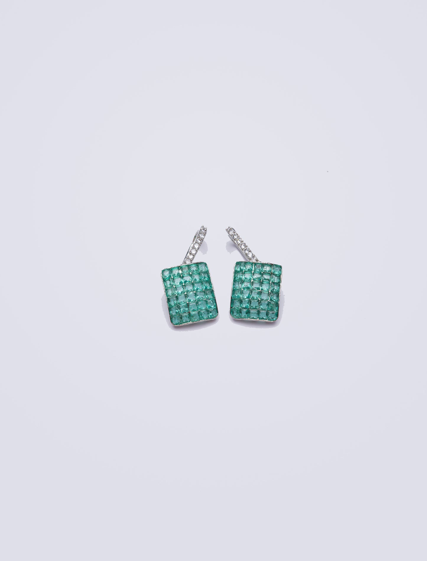 Light Green Crystal Dangle Earrings