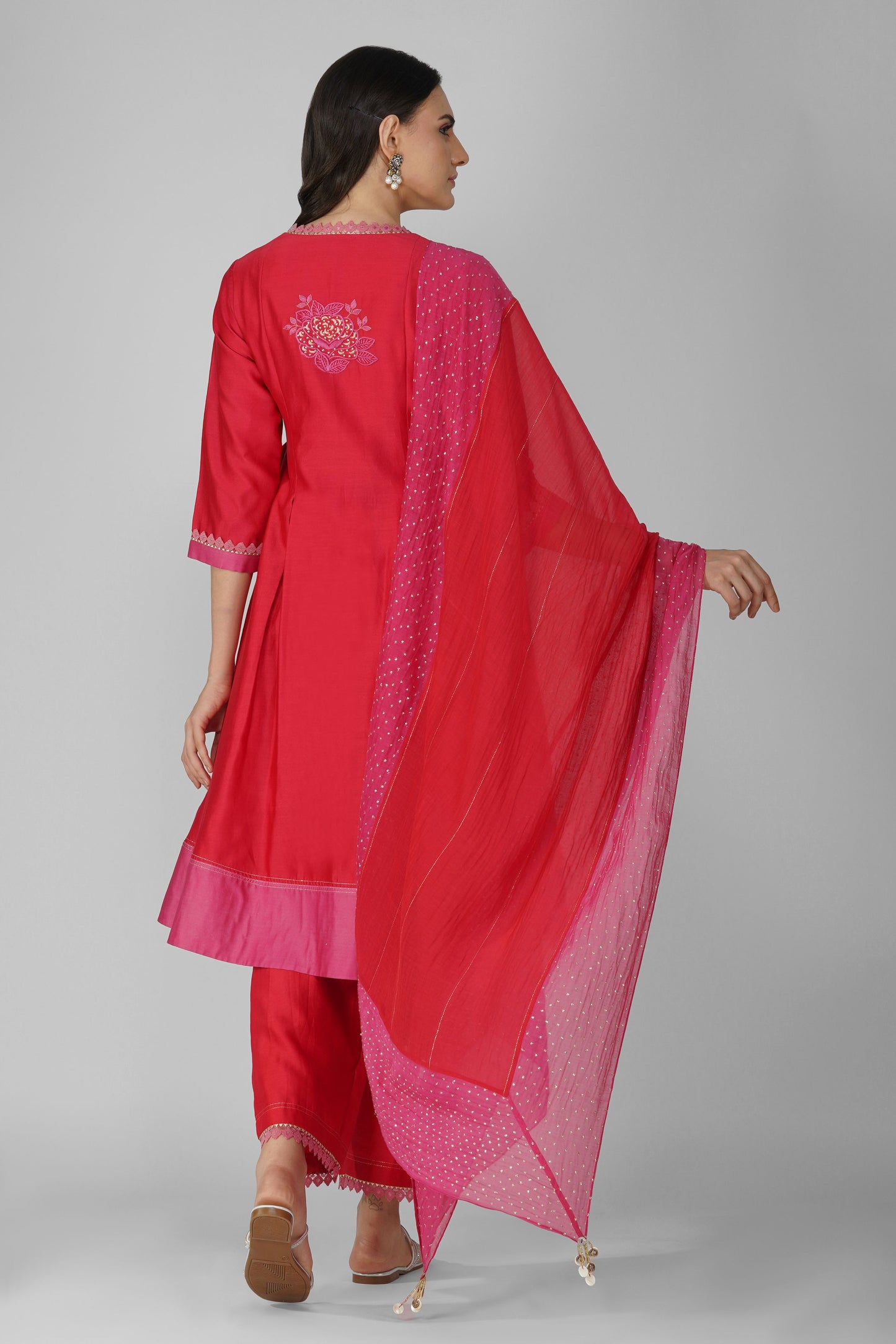 Starry Rose Two-Tone Angrakha Set