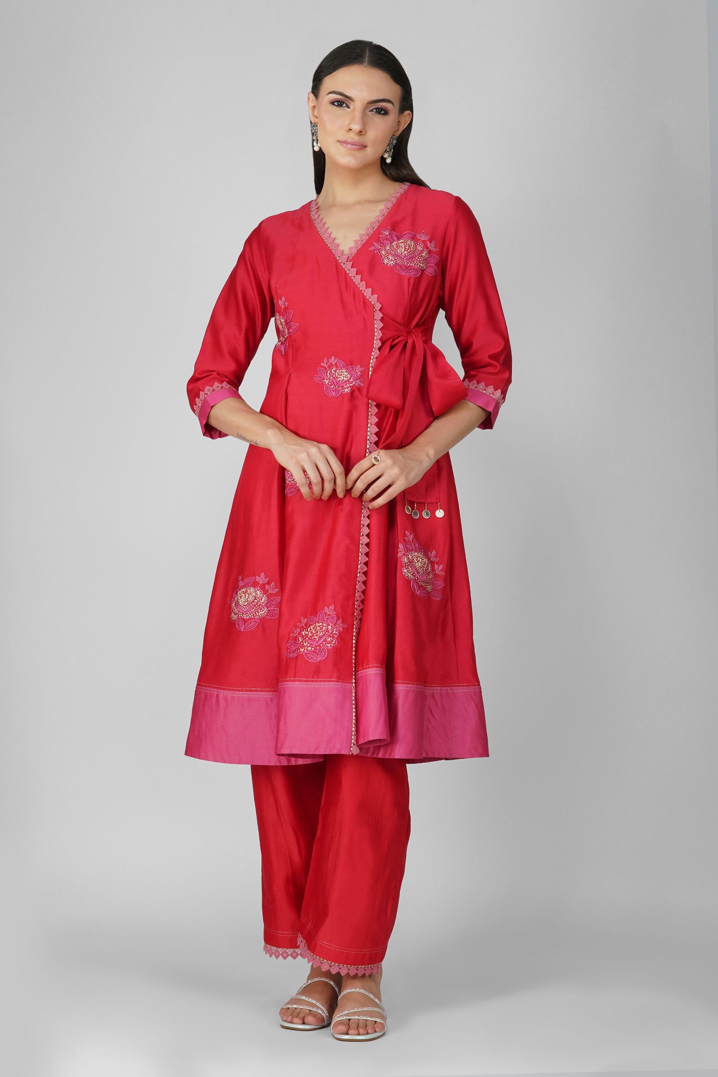 Starry Rose Two-Tone Angrakha Set