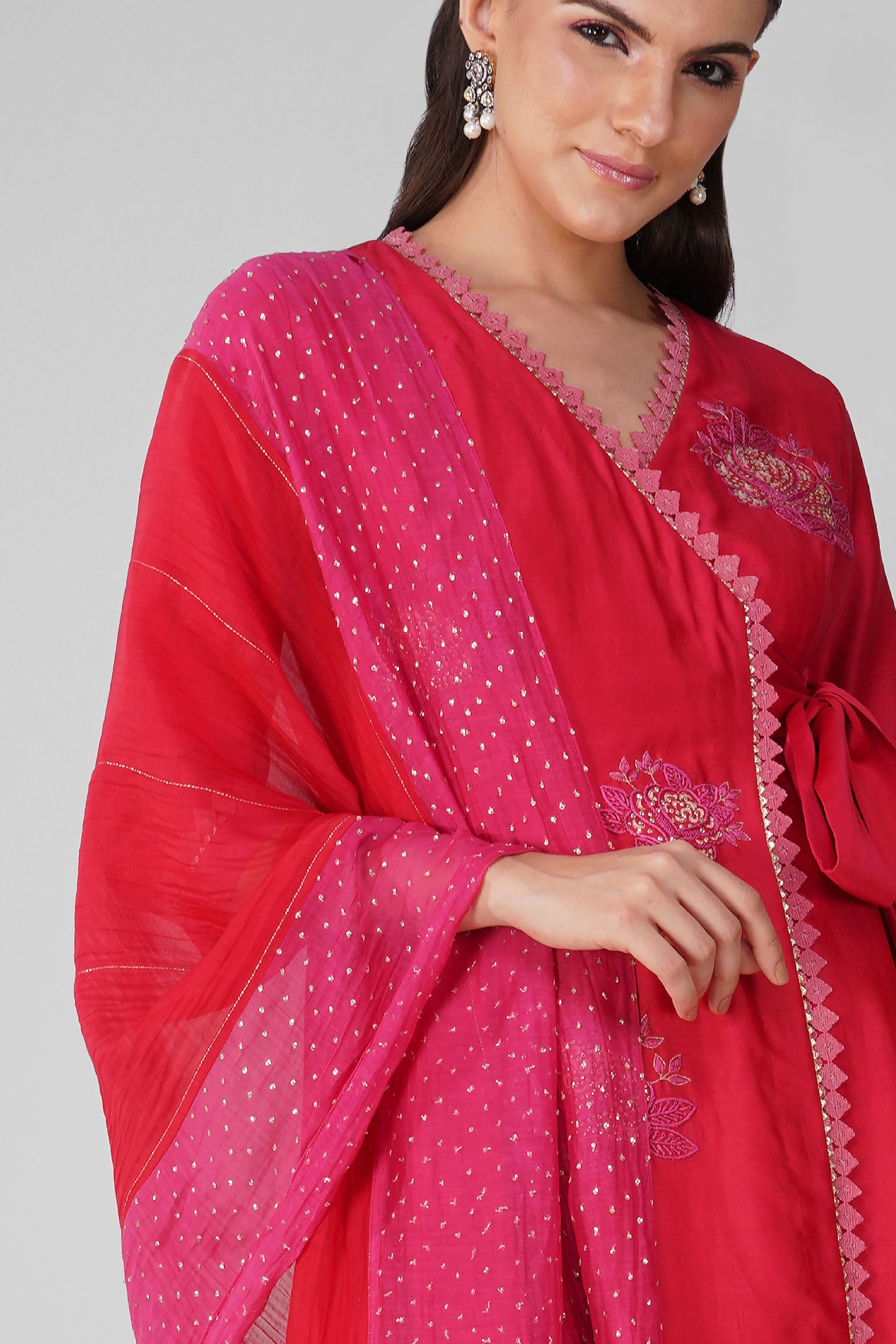 Starry Rose Two-Tone Angrakha Set