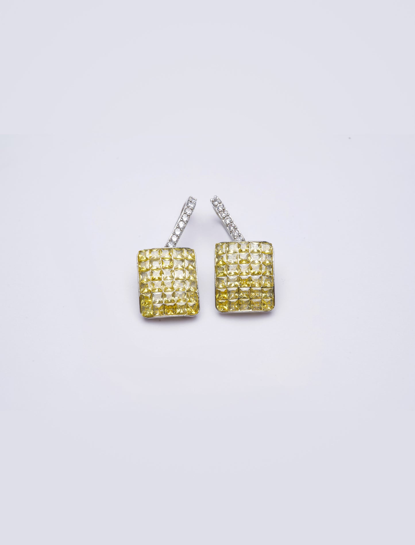 Yellow Crystal Dangle Earrings