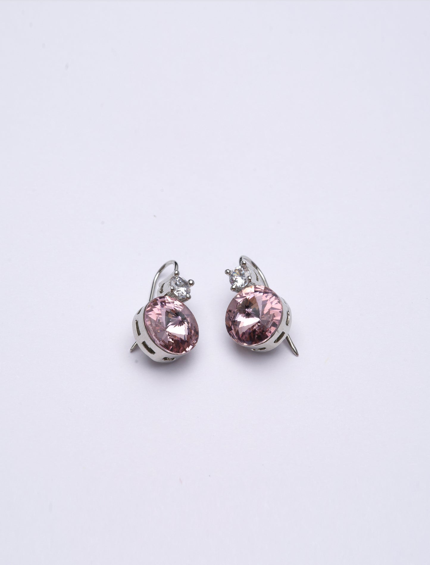 Pink Crystal Drop Earrings