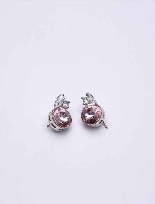 Pink Crystal Drop Earrings