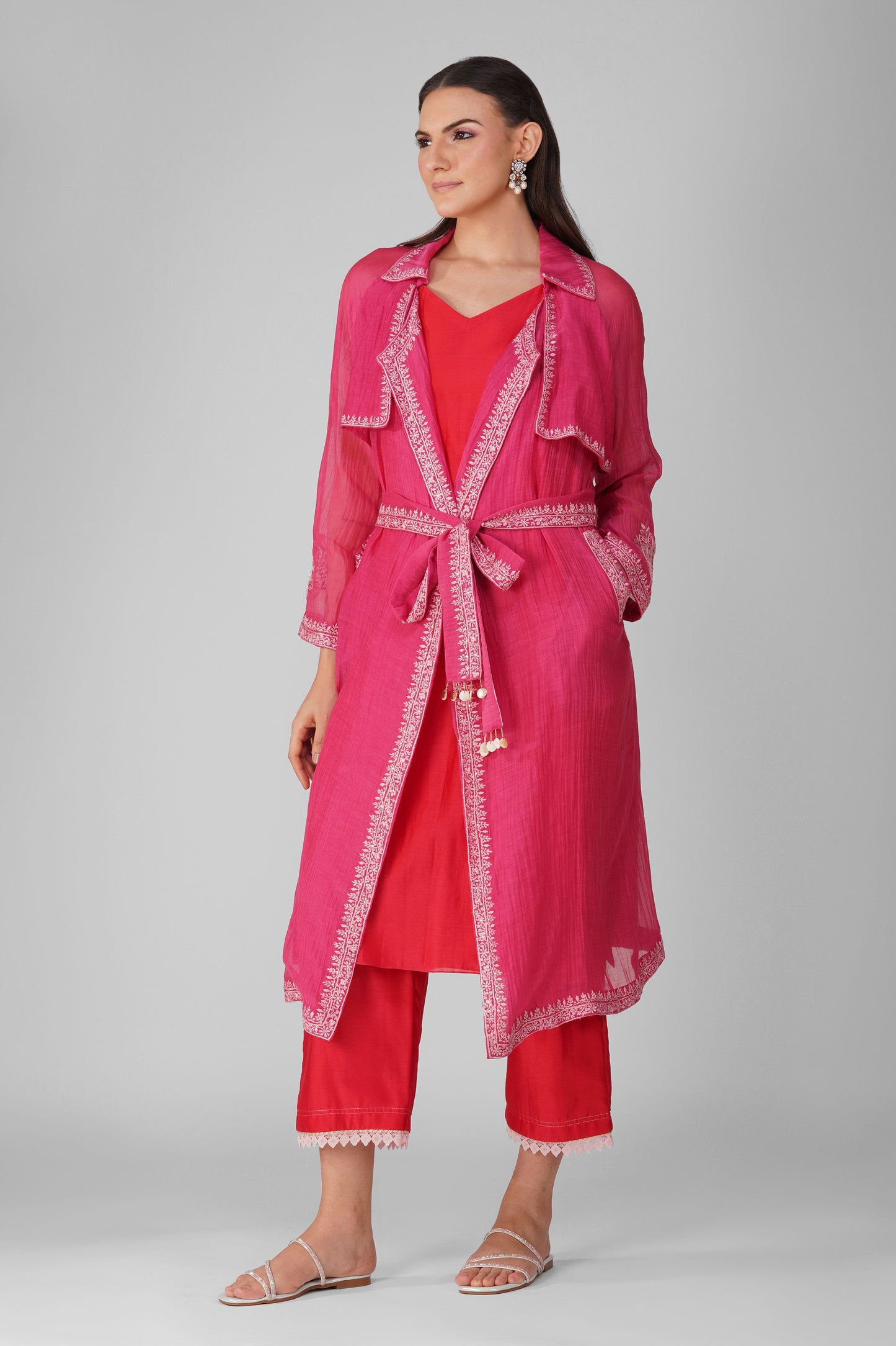 Flower Border Summer Trench Set