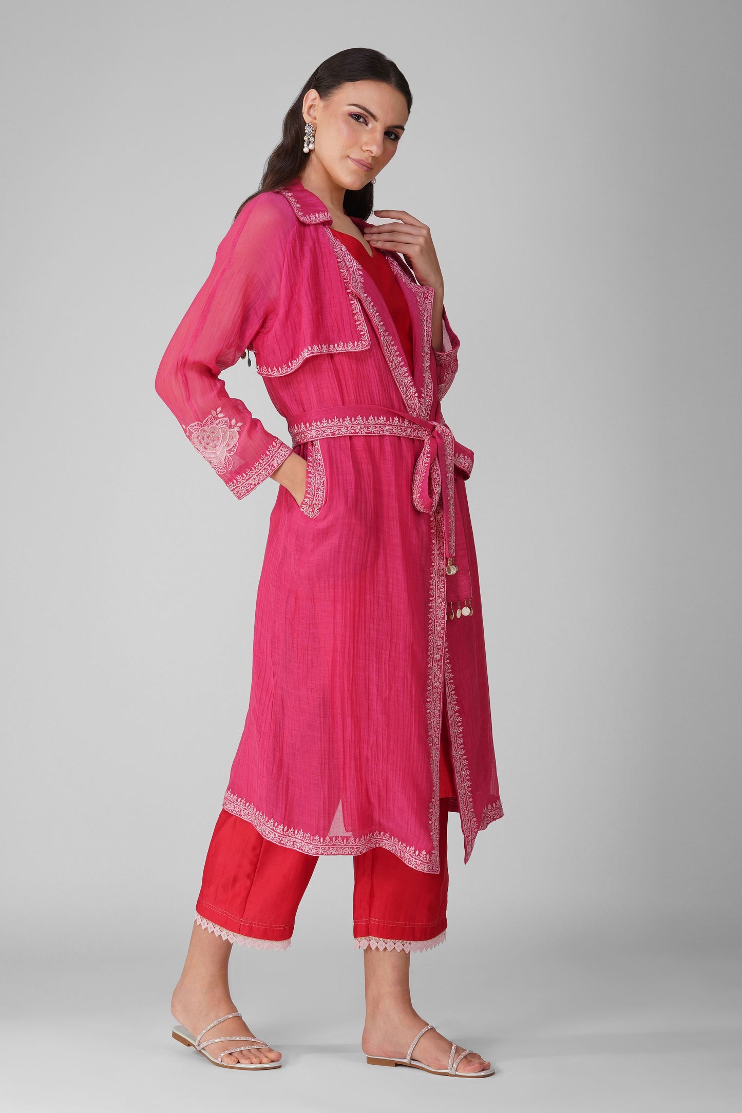Flower Border Summer Trench Set