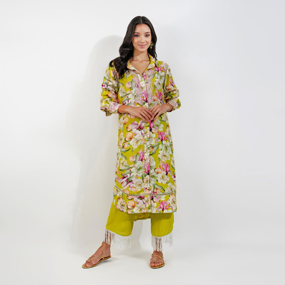 vintage Floral Shirt Set