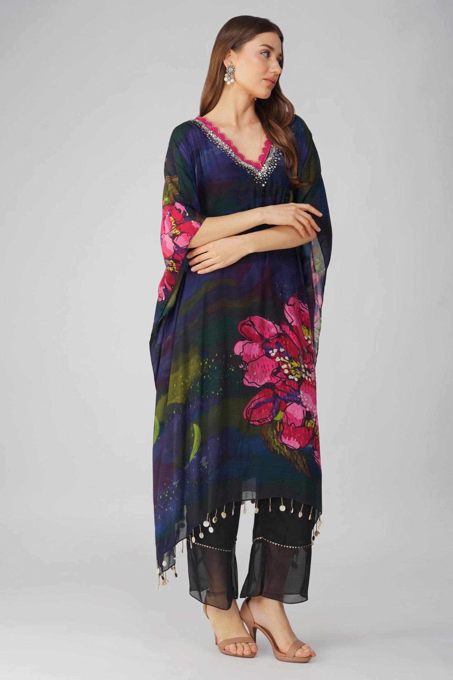 BIG FLOWER KAFTAN SET