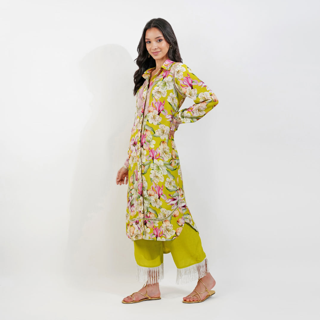 vintage Floral Shirt Set