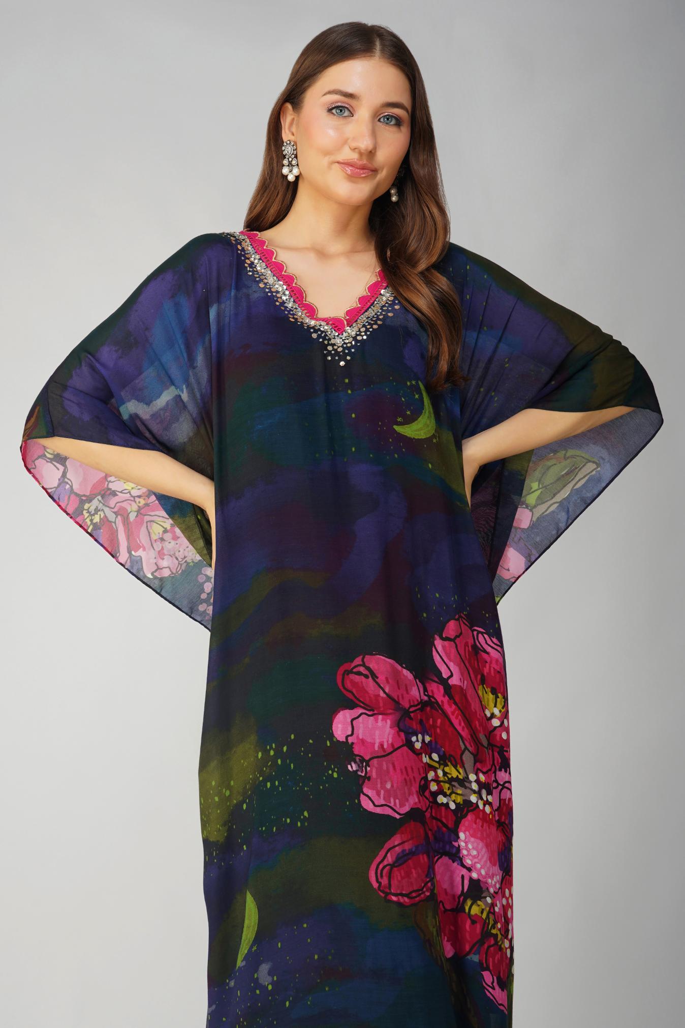 BIG FLOWER KAFTAN SET