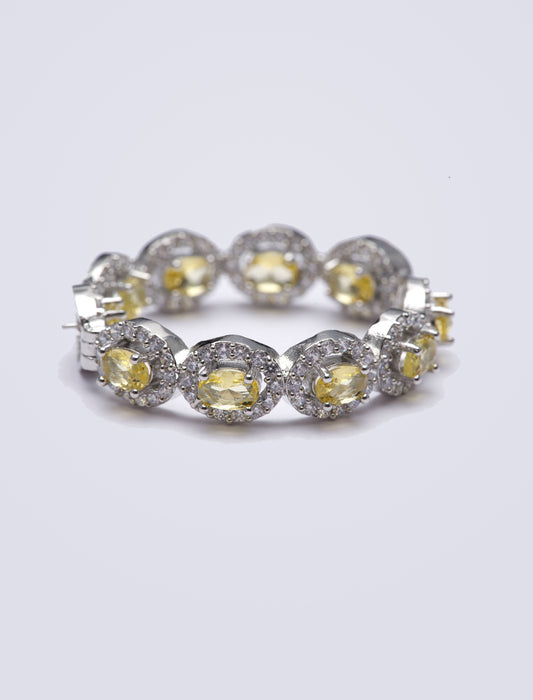 Diamond and Yellow Crystal Hoops