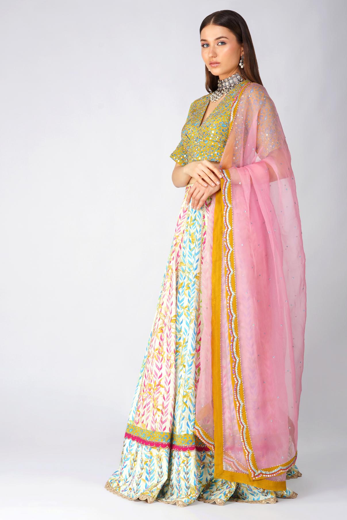 LEAF PRINT LEHENGA SET