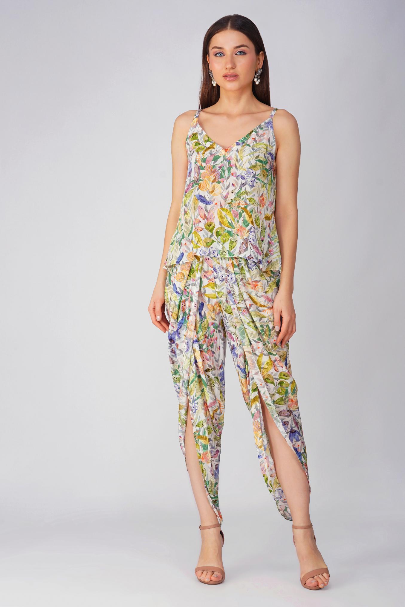 MULTI LEAF TIE-UP TOP SET