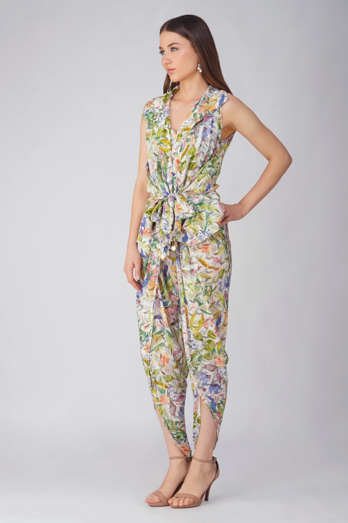 MULTI LEAF TIE-UP TOP SET