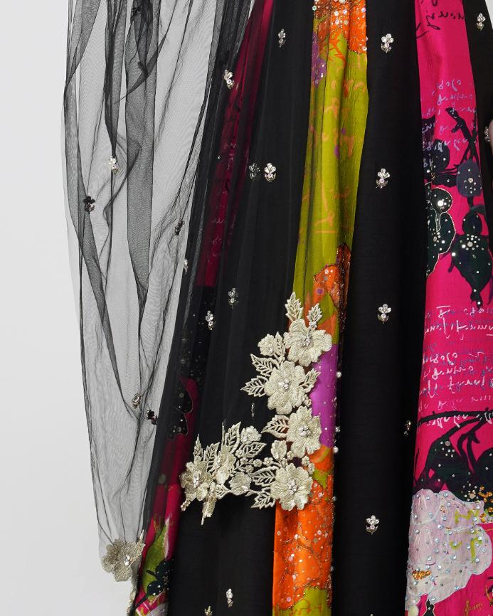 Flower and Crystal Anarkali Set