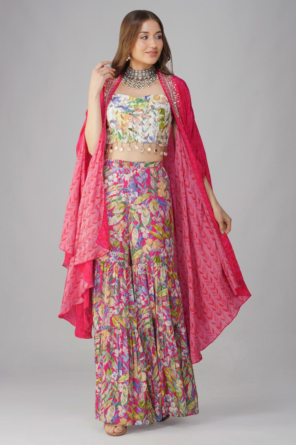 MULTI LEAF PRINT CAPE SET