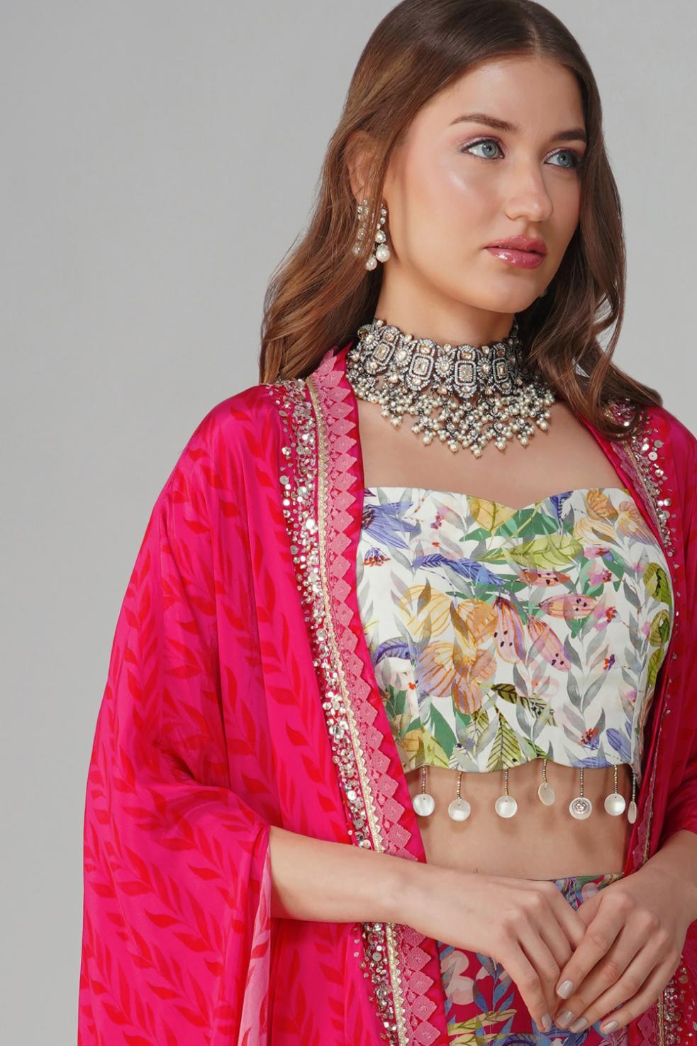 MULTI LEAF PRINT CAPE SET