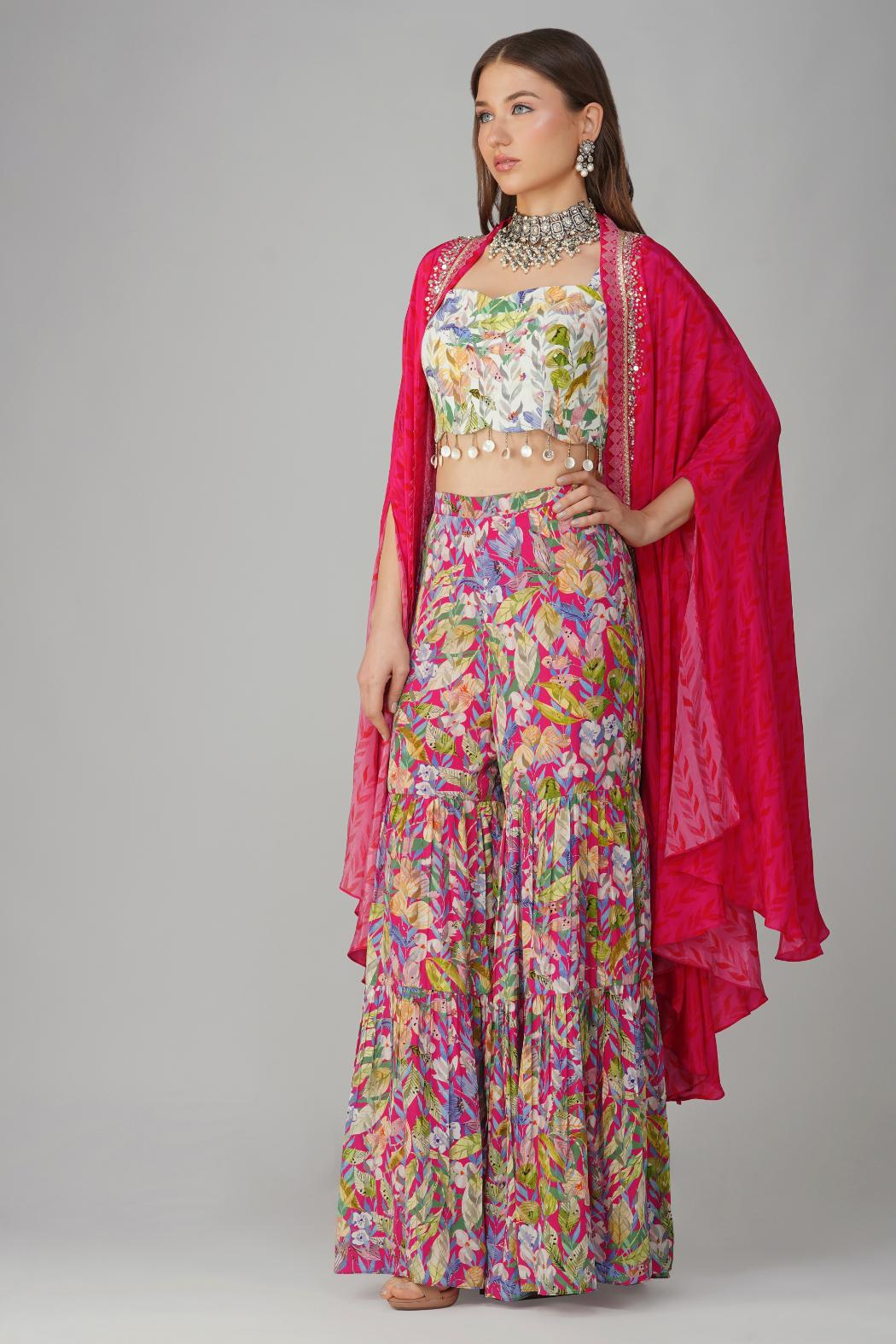 MULTI LEAF PRINT CAPE SET