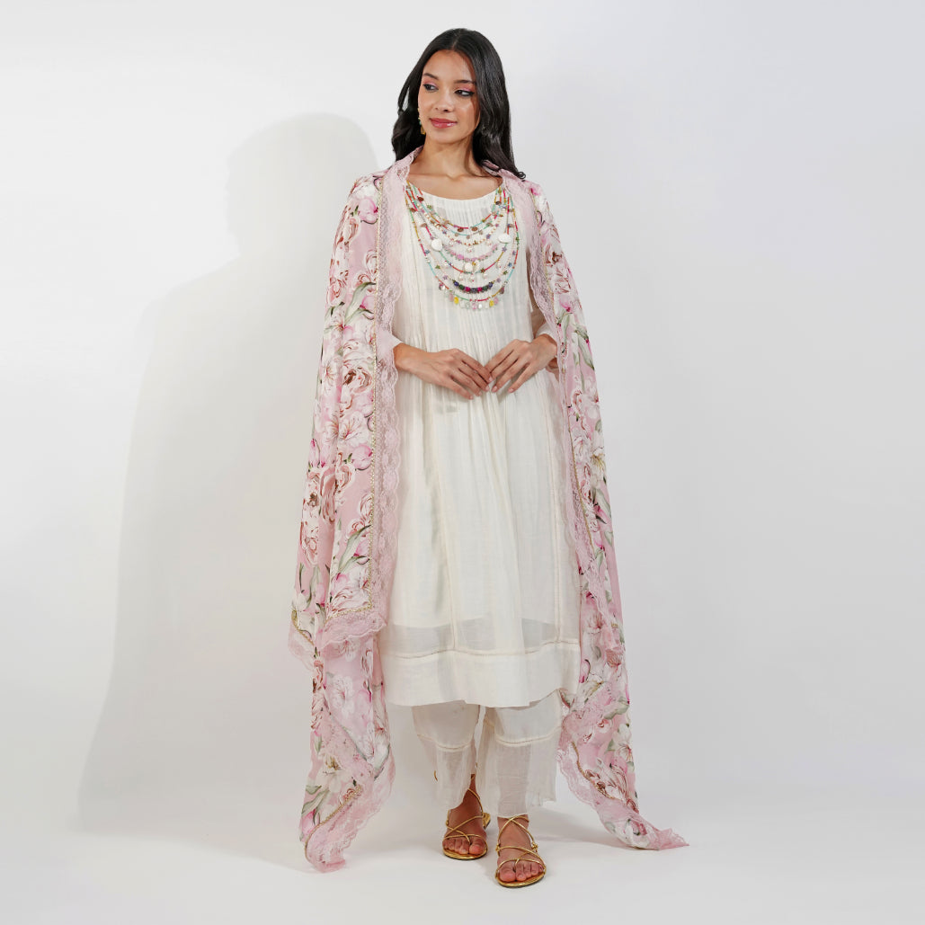 Flirty Pleats Shabby-Chic Kurta Set