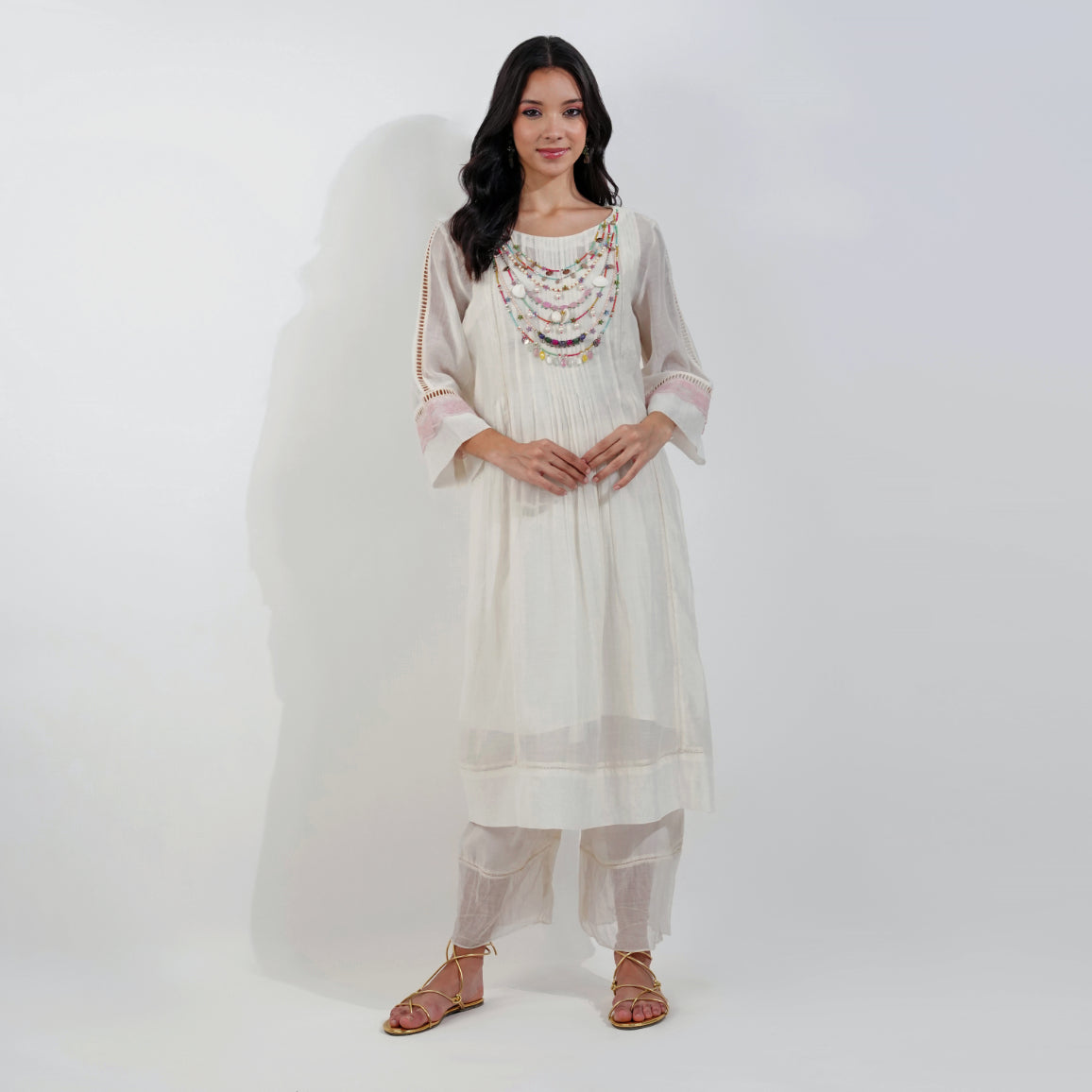 Flirty Pleats Shabby-Chic Kurta Set
