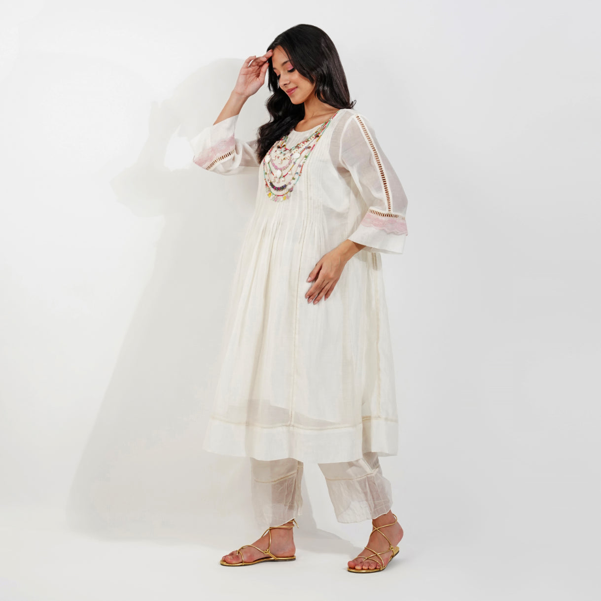 Flirty Pleats Shabby-Chic Kurta Set