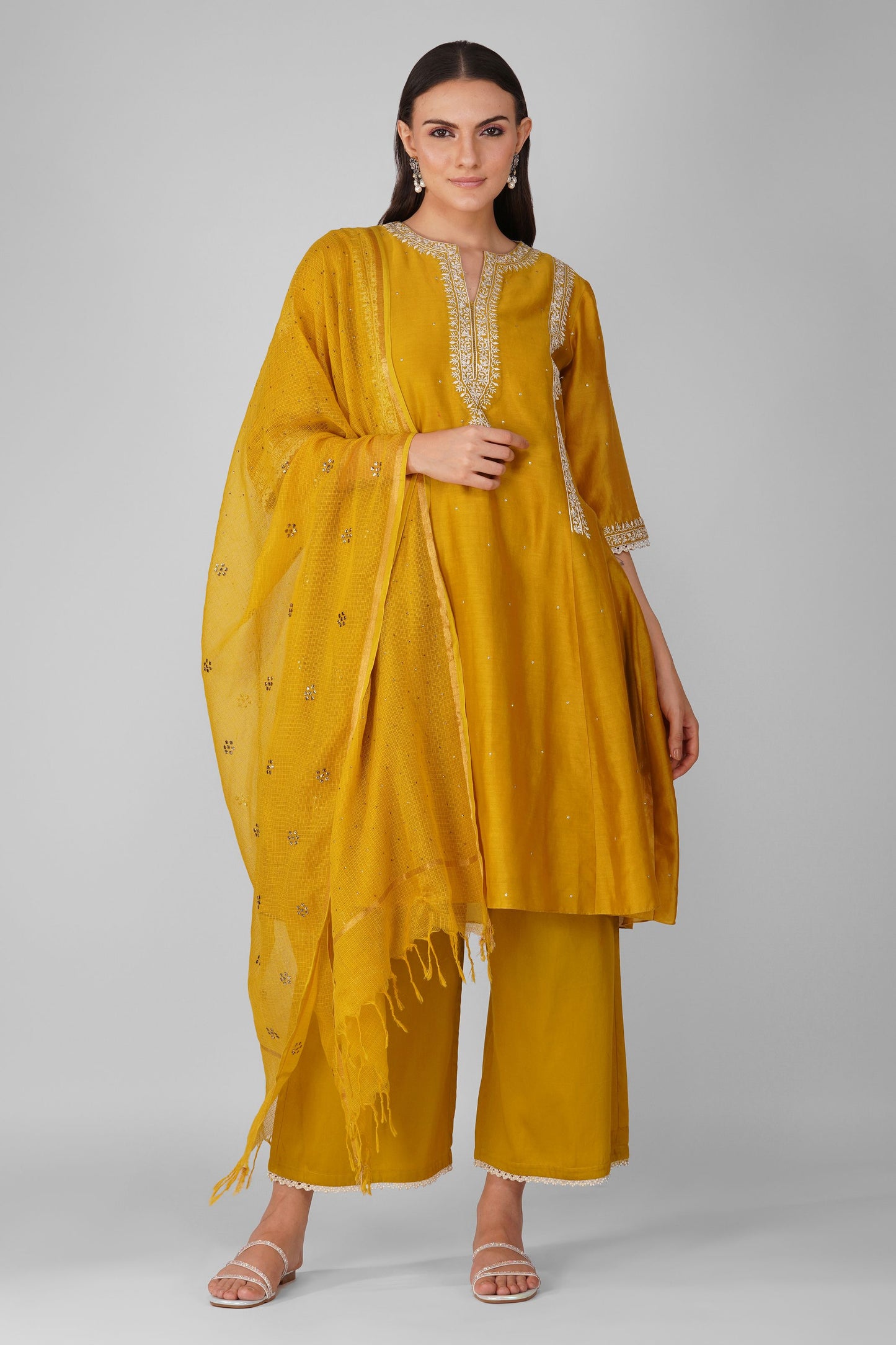 flower border haldi kurta set