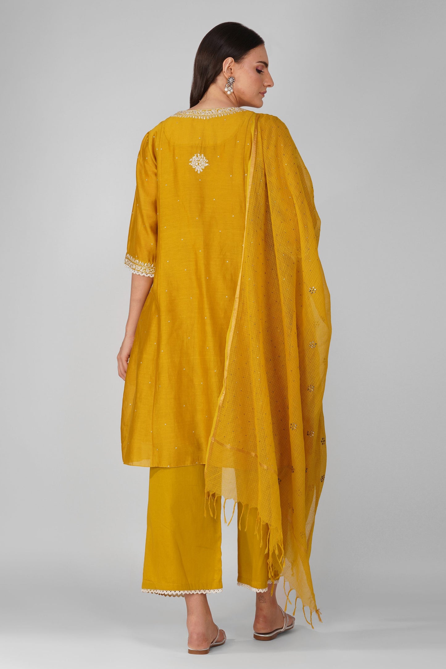 flower border haldi kurta set