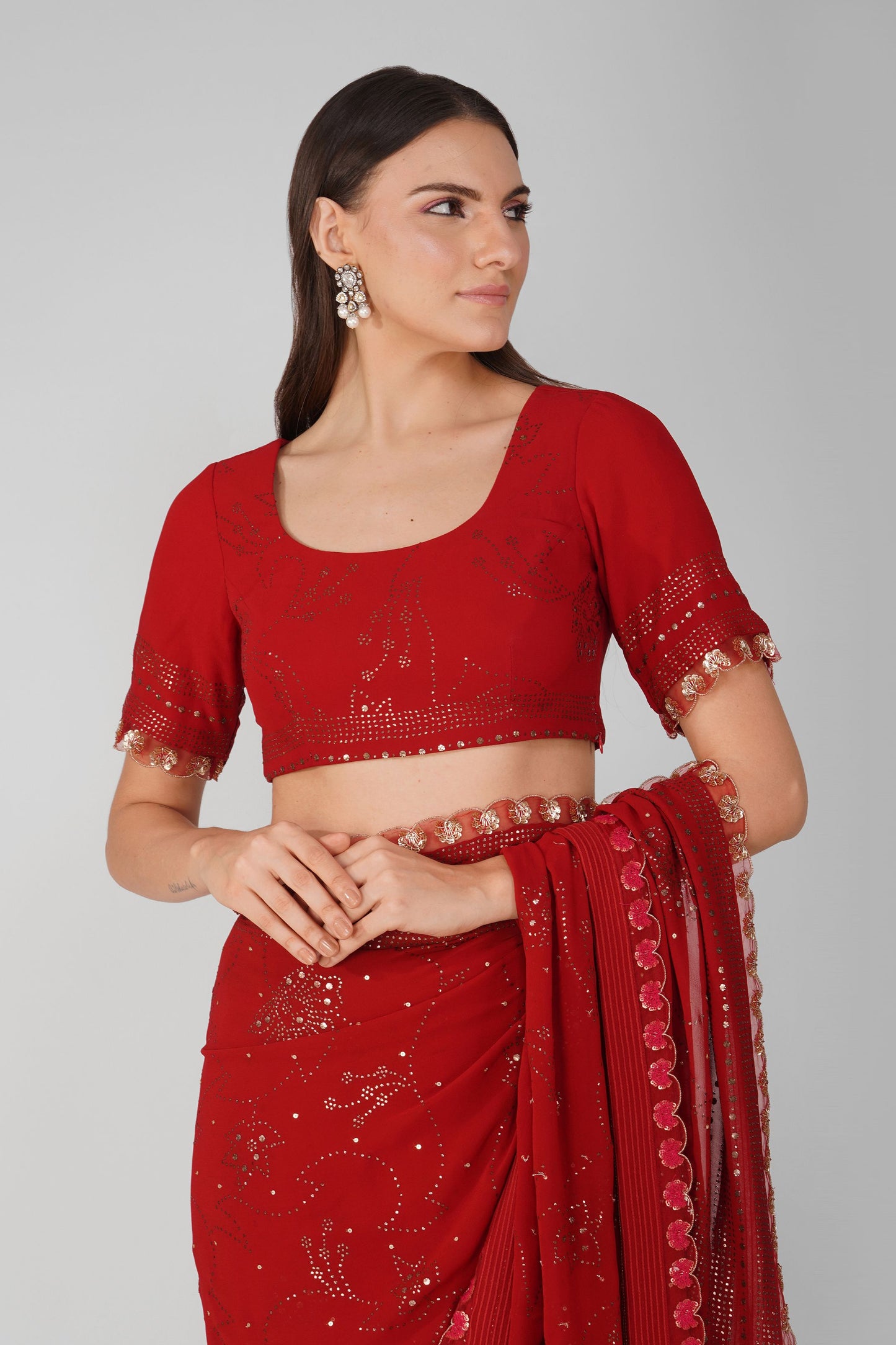 Starry Galaxy mukaish saree set
