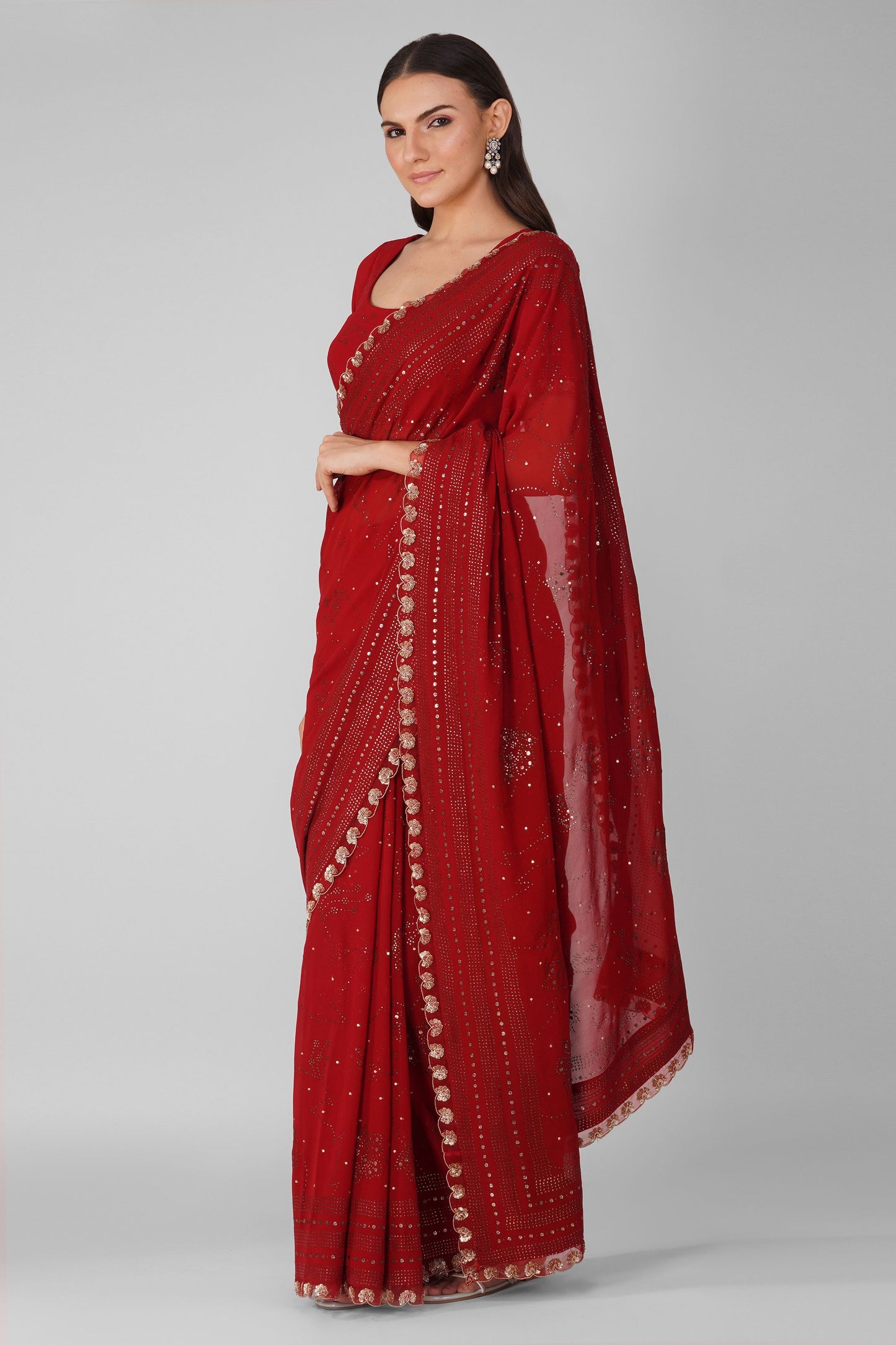 Starry Galaxy mukaish saree set