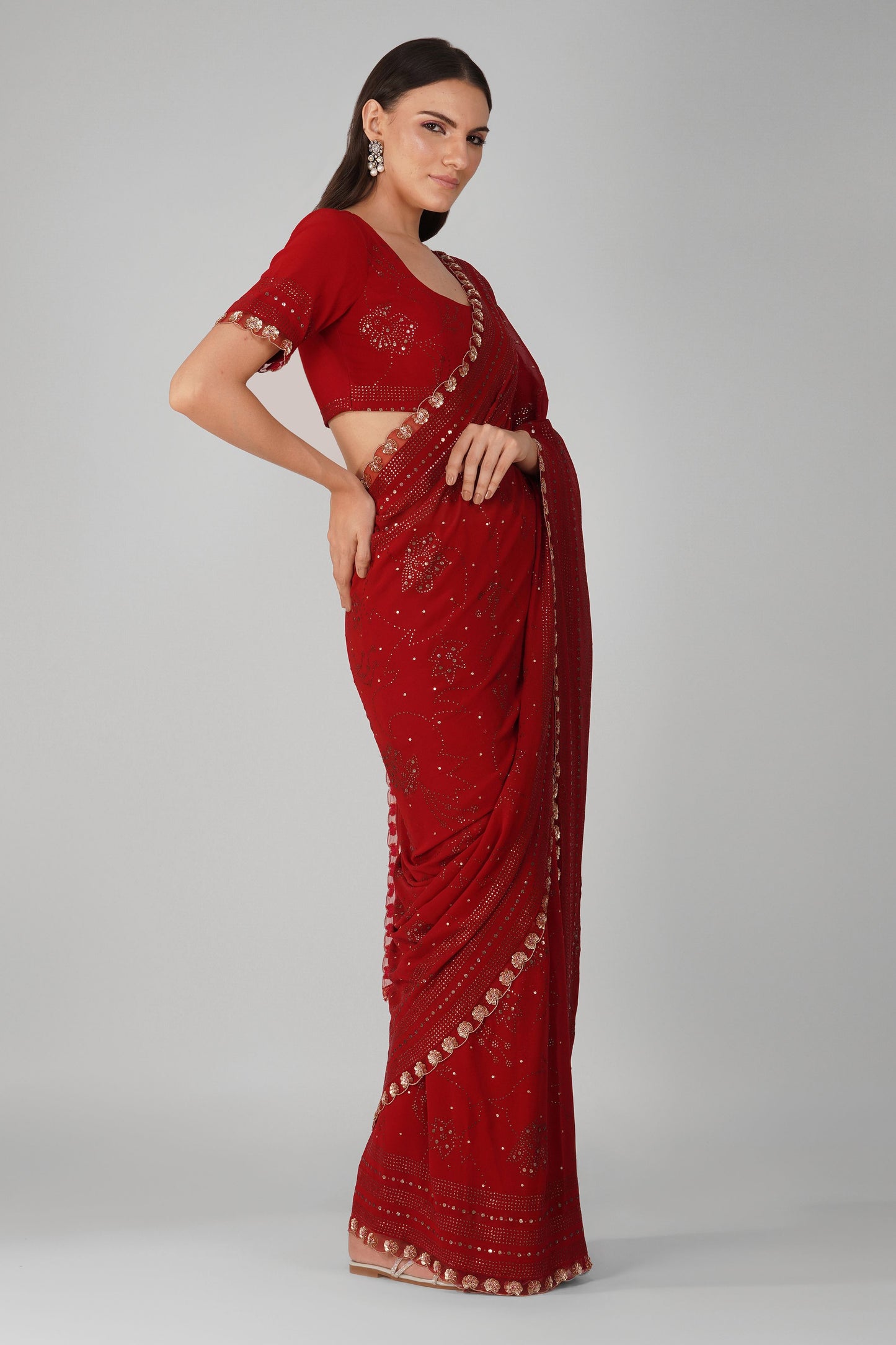 Starry Galaxy mukaish saree set