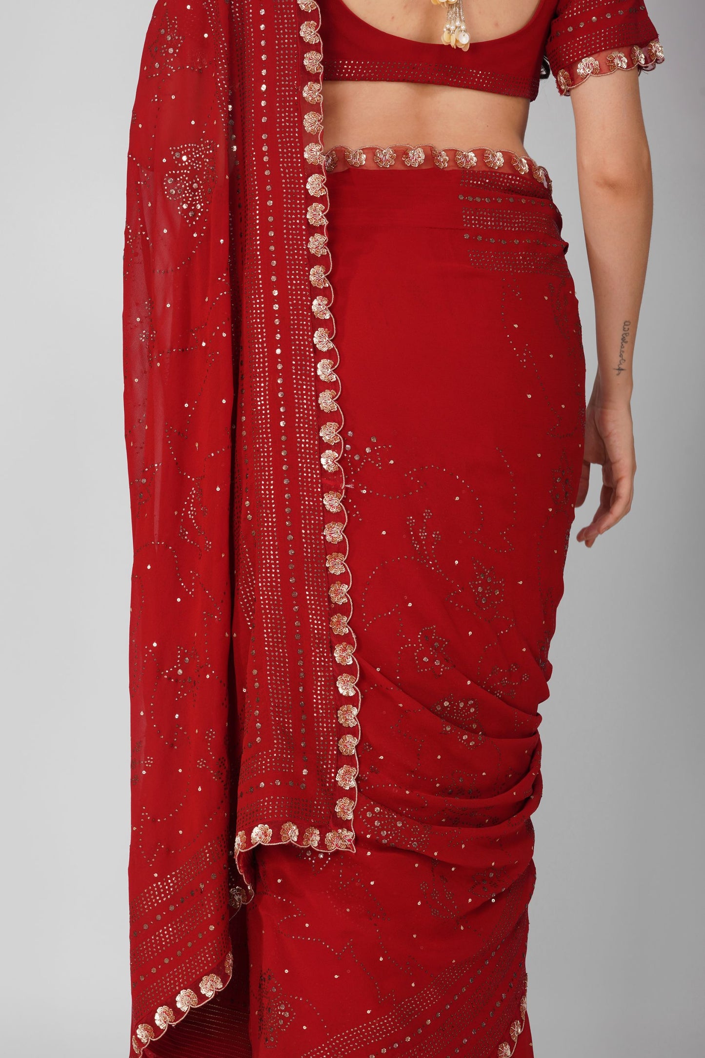 Starry Galaxy mukaish saree set