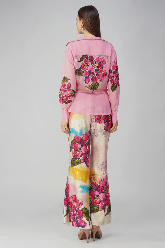 BIG FLOWER TIE-UP TOP SET