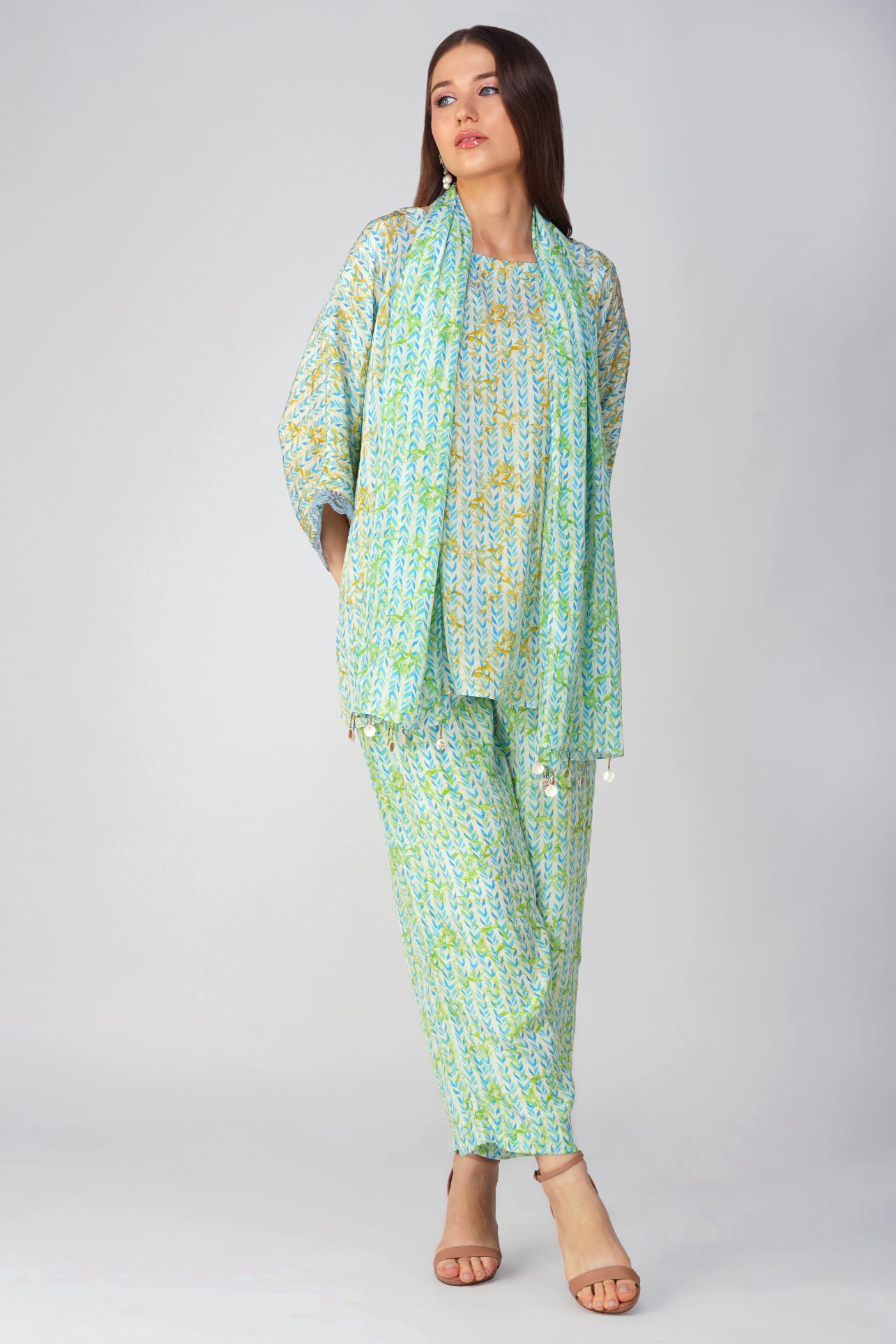 BLUE LEAF CO-ORD SET