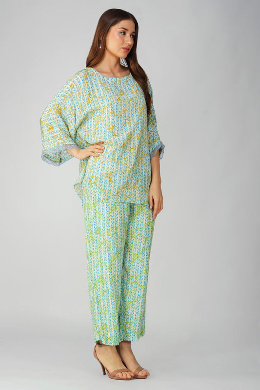 BLUE LEAF CO-ORD SET