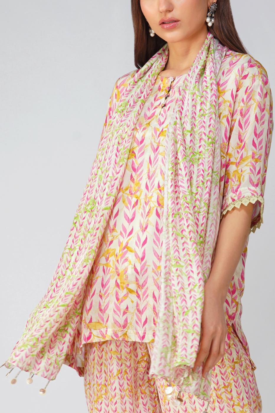 PINK LEAF CO-ORD SET