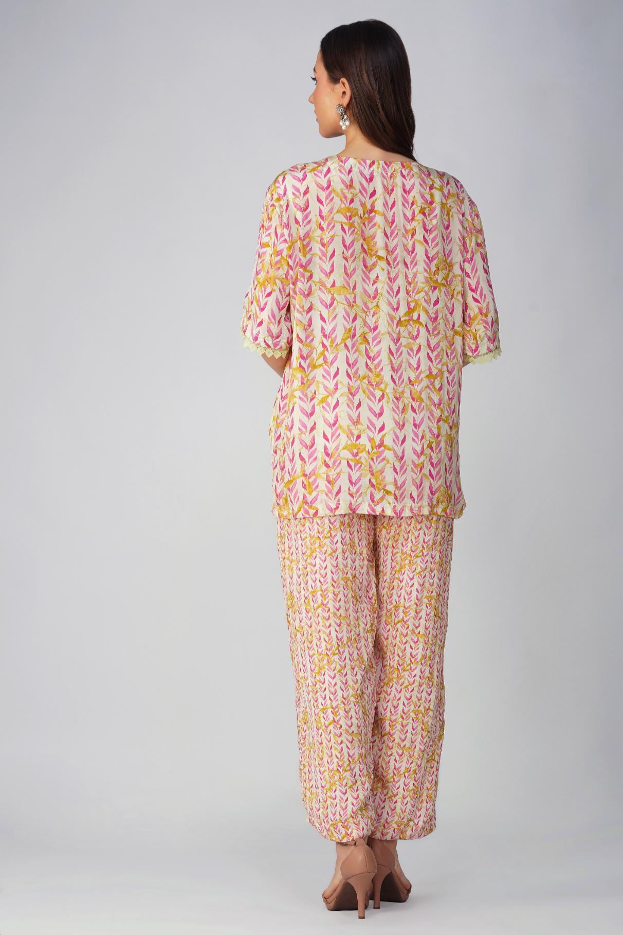 PINK LEAF CO-ORD SET