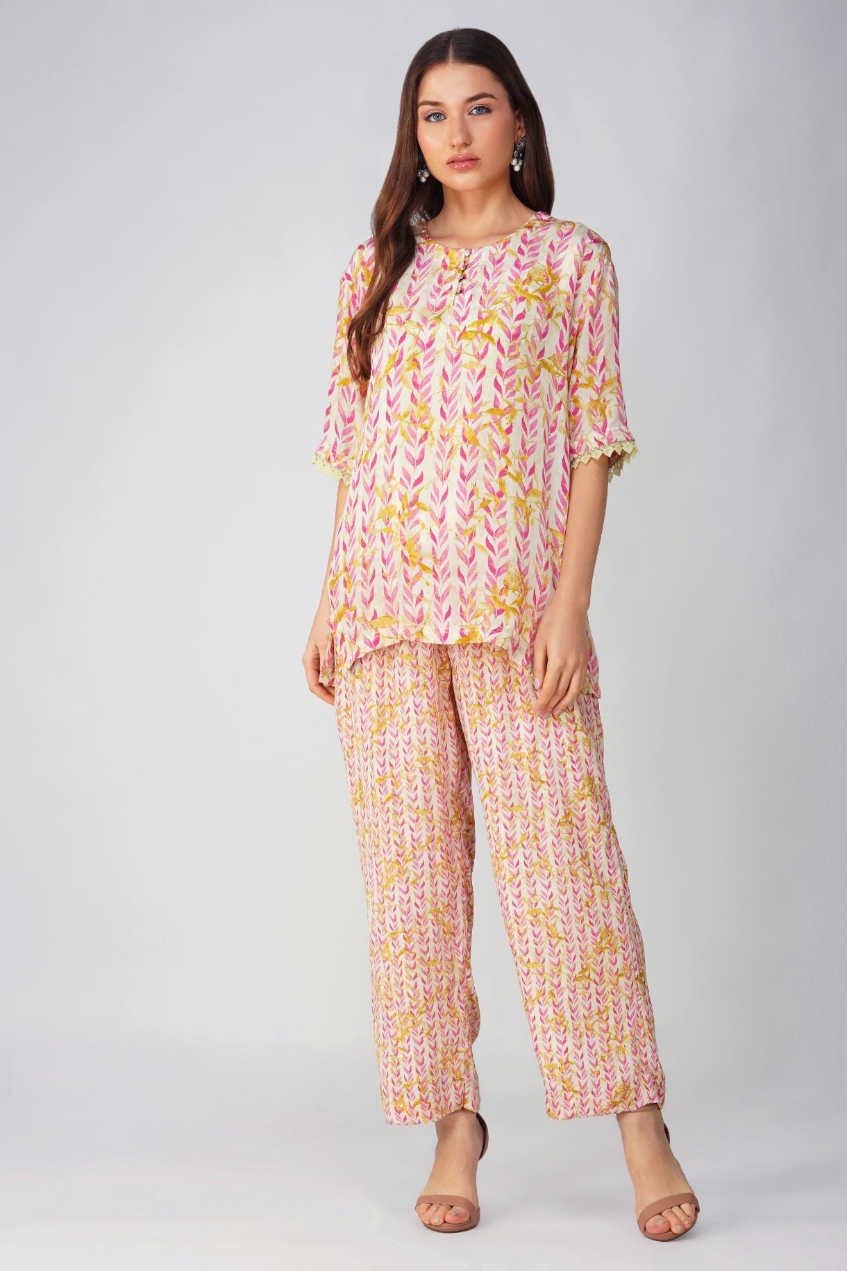 PINK LEAF CO-ORD SET