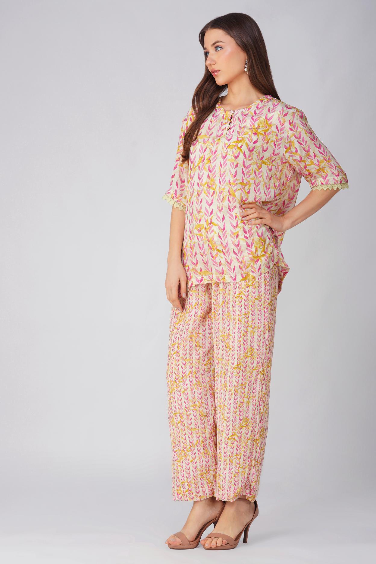PINK LEAF CO-ORD SET