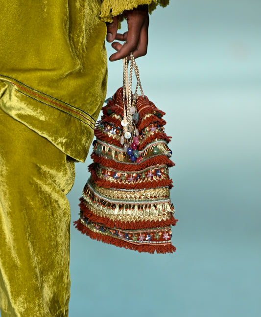 Fringe Fur Bucket Bag