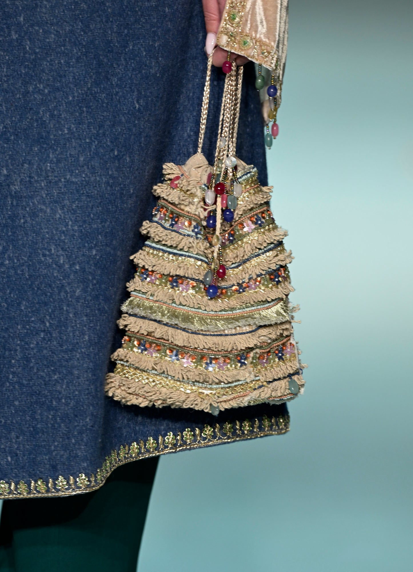 Fringe Fur Bucket Bag