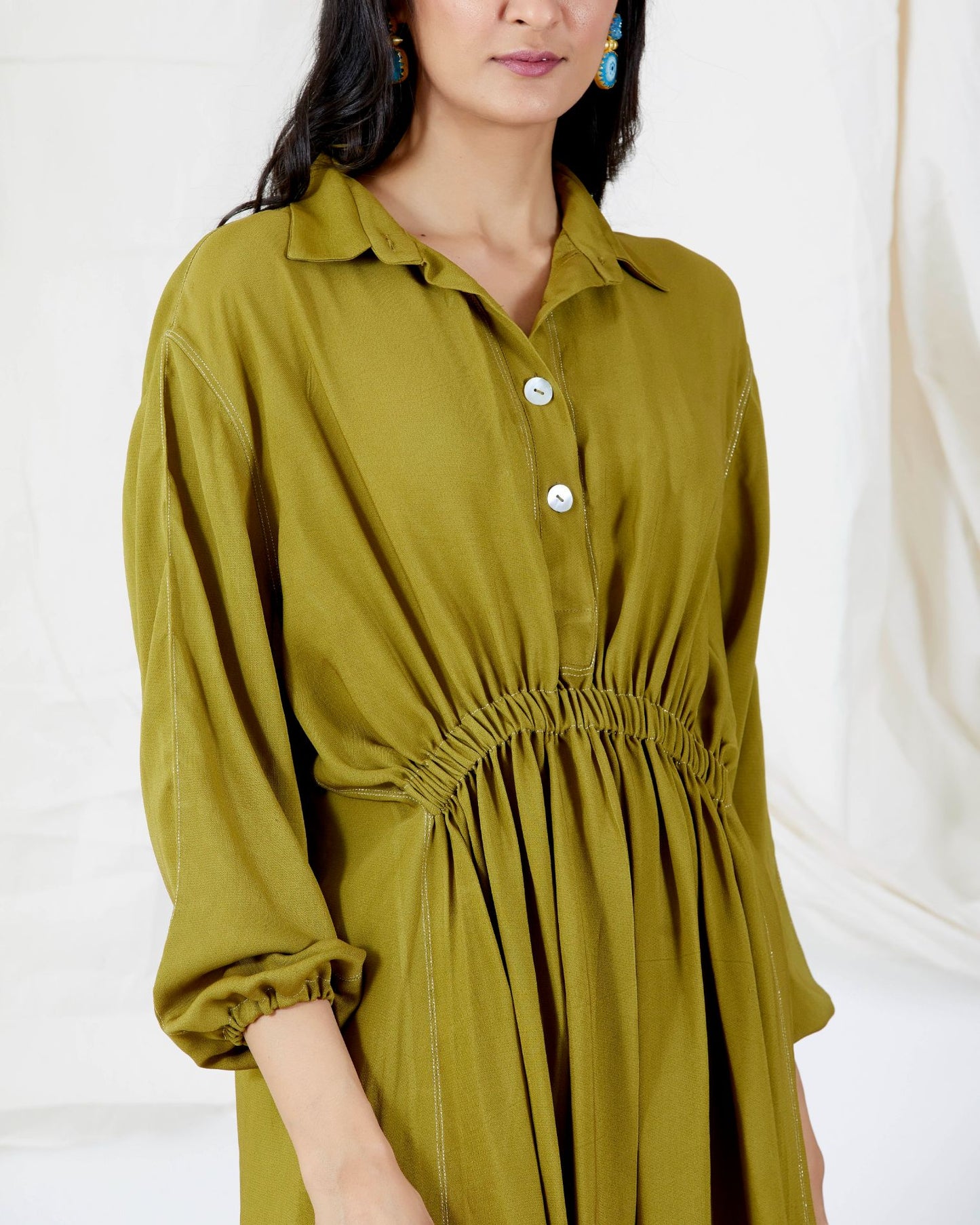FRONT GATHERED TUNIC SET