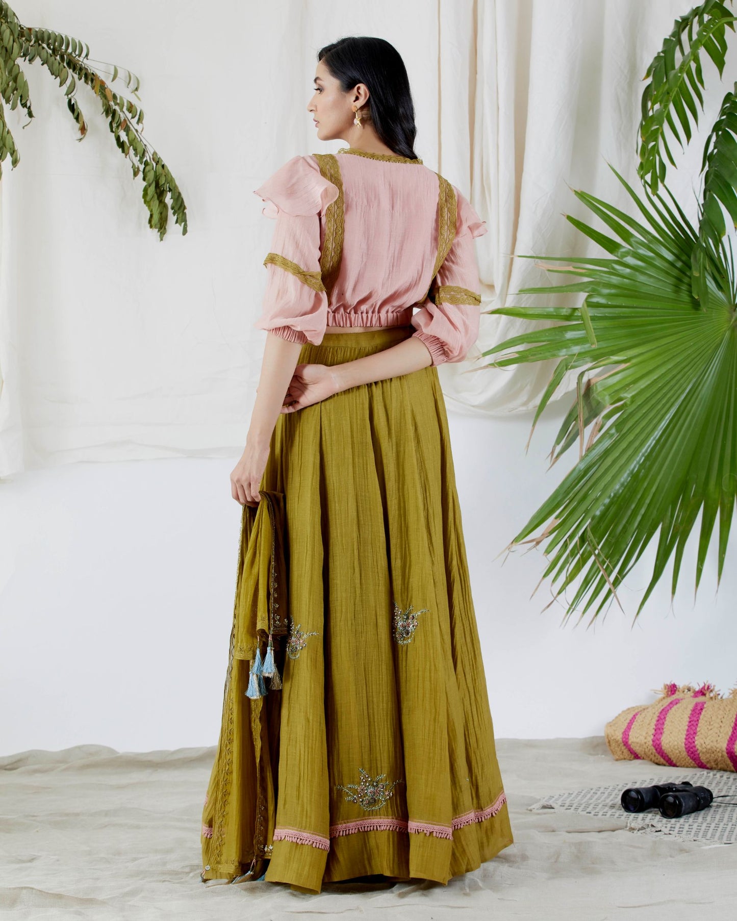BOUQUET LEHENGA SET WITH SHIRT TOP