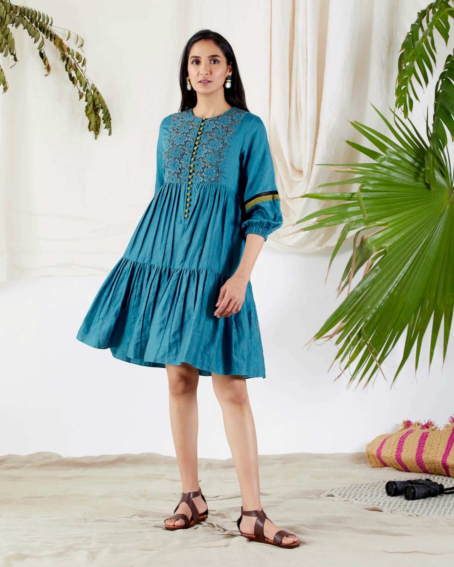 BRODERIE ANGLAISE TIERED DRESS